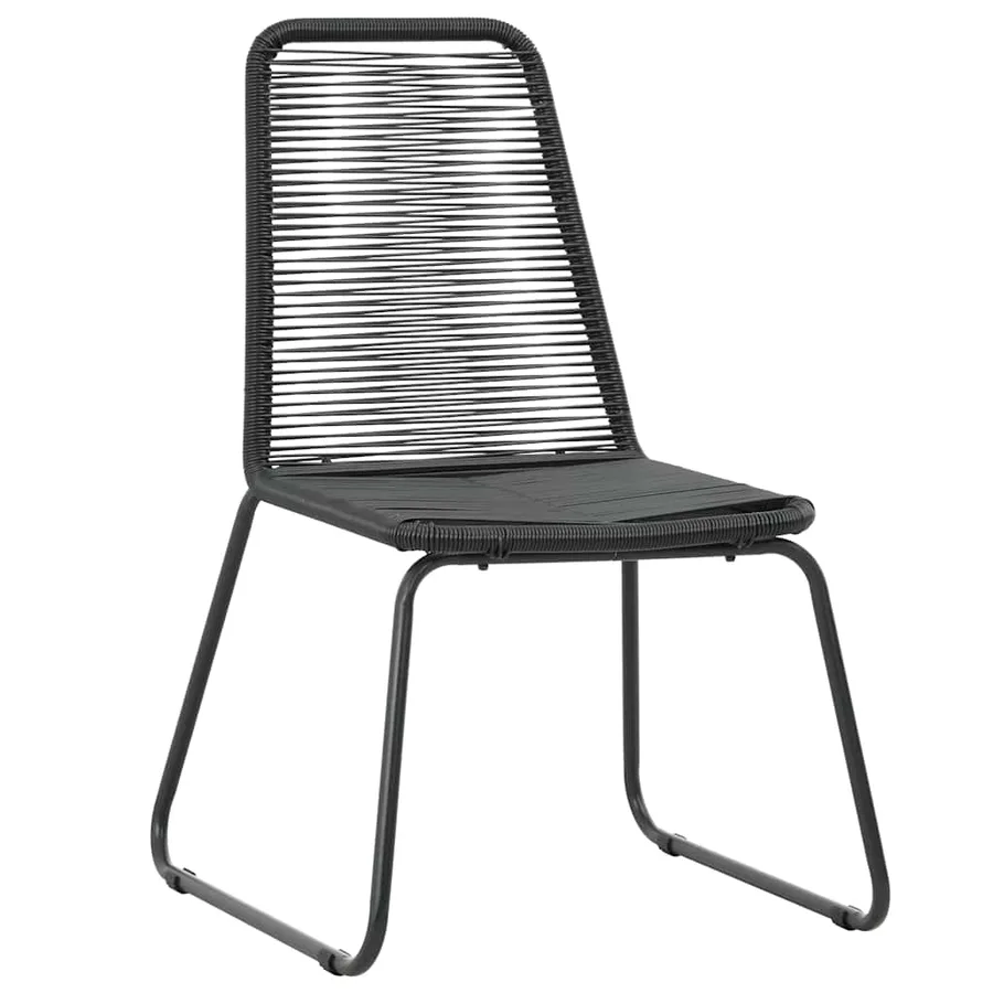 Ensemble à manger de jardin 5 pcs PVC résine tressée noir - 5