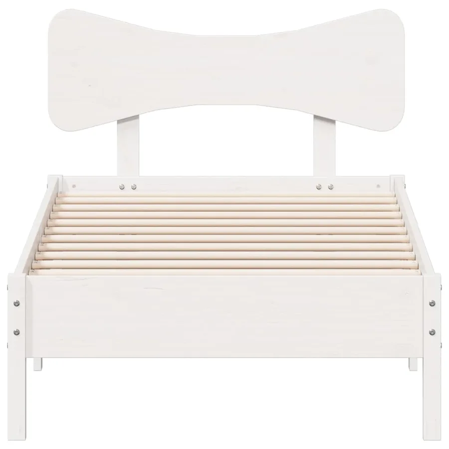 Cadre de lit sans matelas blanc 90x190 cm bois de pin massif - 4