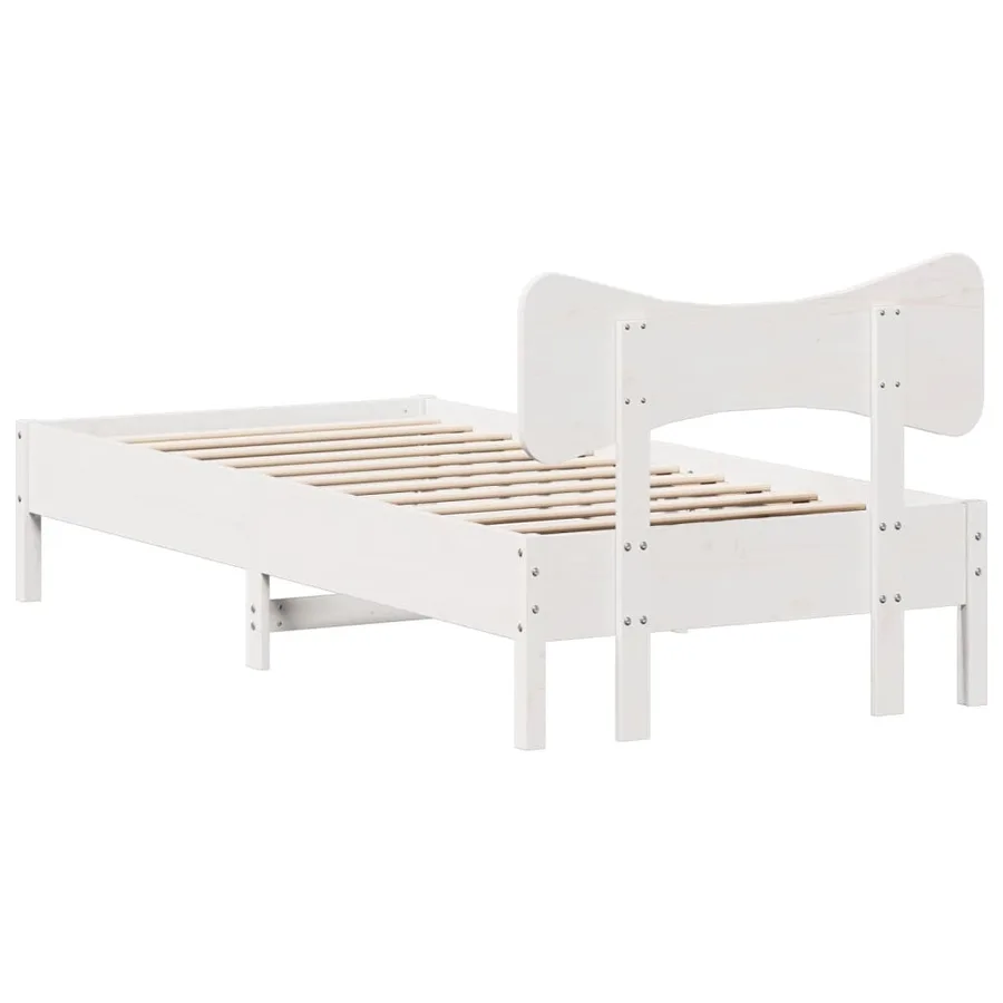 Cadre de lit sans matelas blanc 90x190 cm bois de pin massif - 8