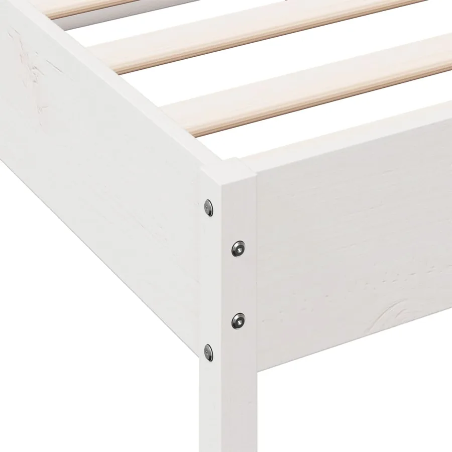 Cadre de lit sans matelas blanc 90x190 cm bois de pin massif - 9