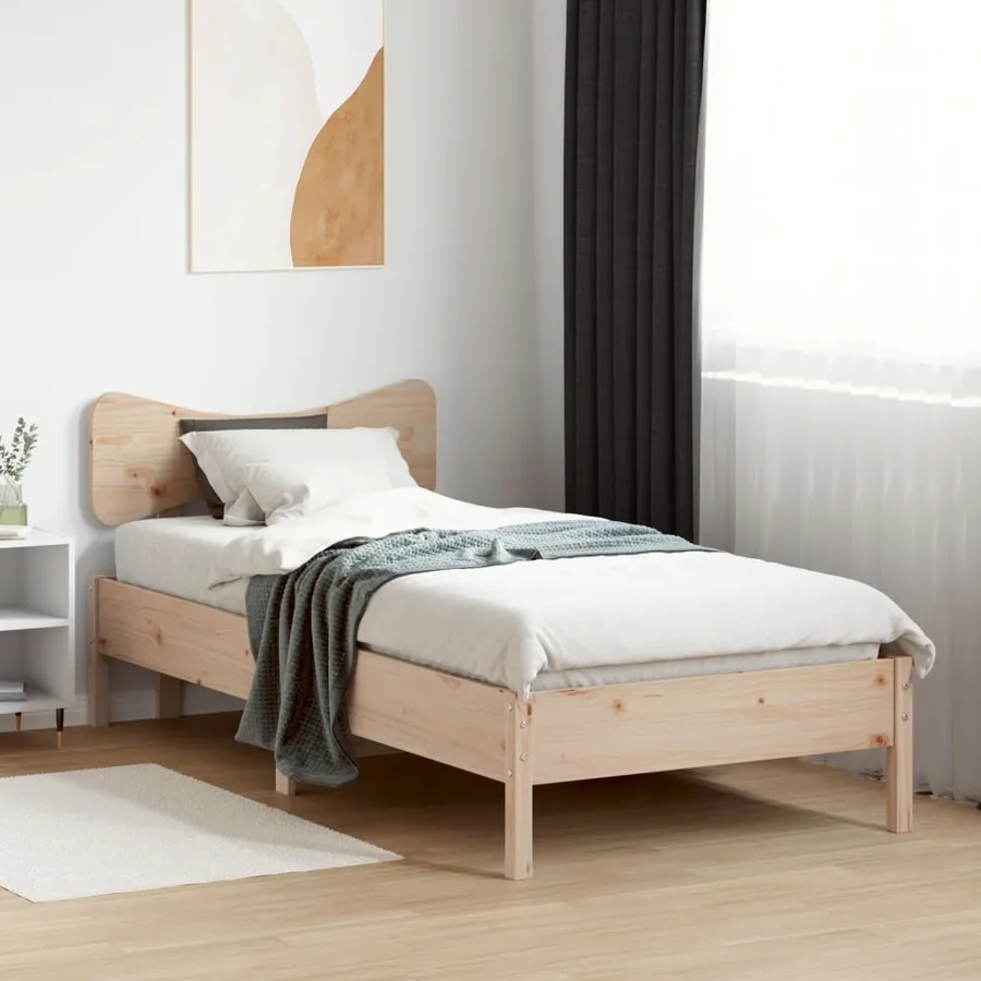 Cadre de lit sans matelas 75x190 cm bois de pin massif - 3