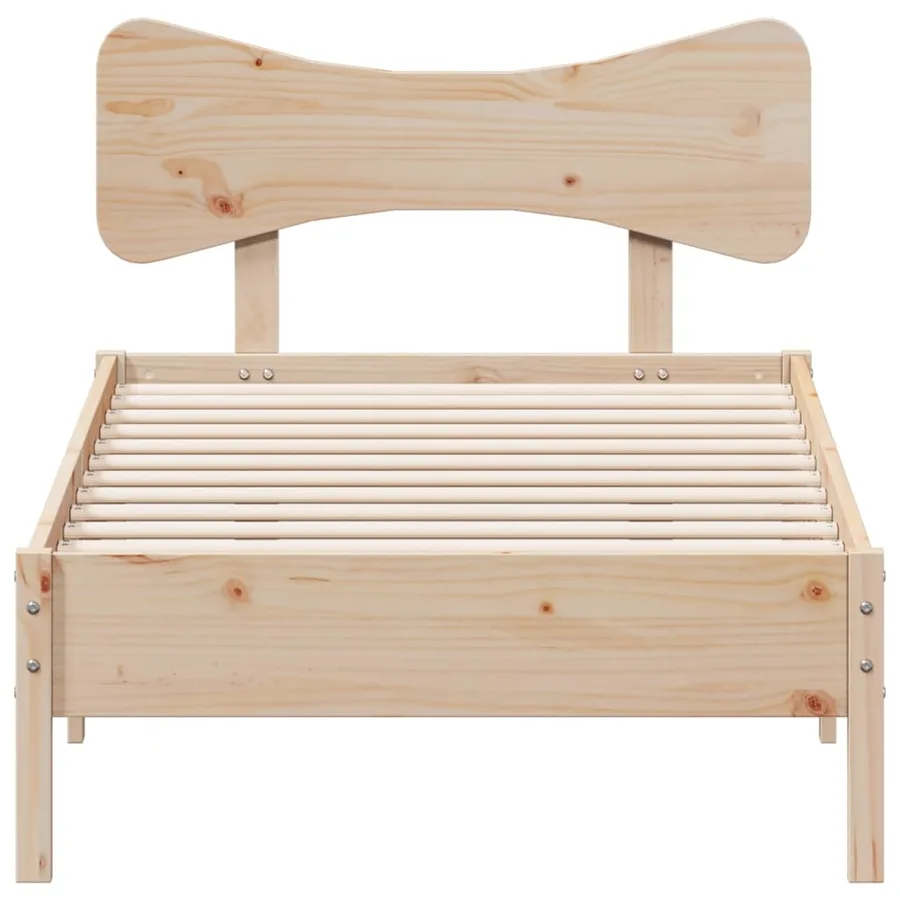 Cadre de lit sans matelas 75x190 cm bois de pin massif - 4