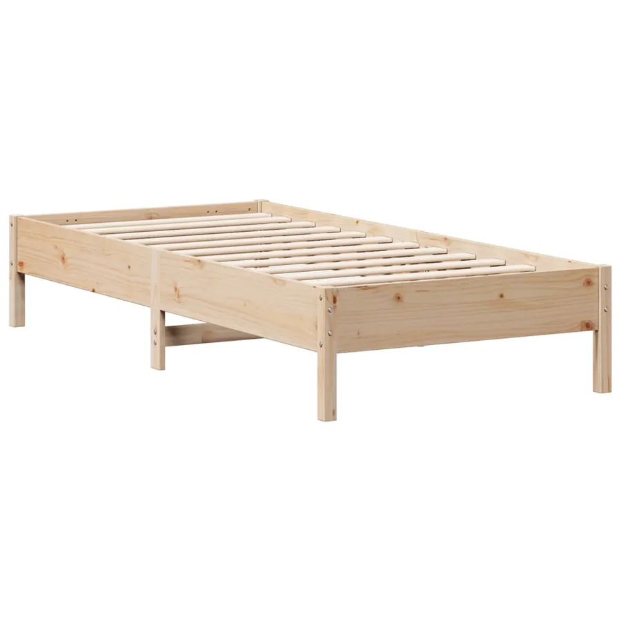 Cadre de lit sans matelas 75x190 cm bois de pin massif - 5
