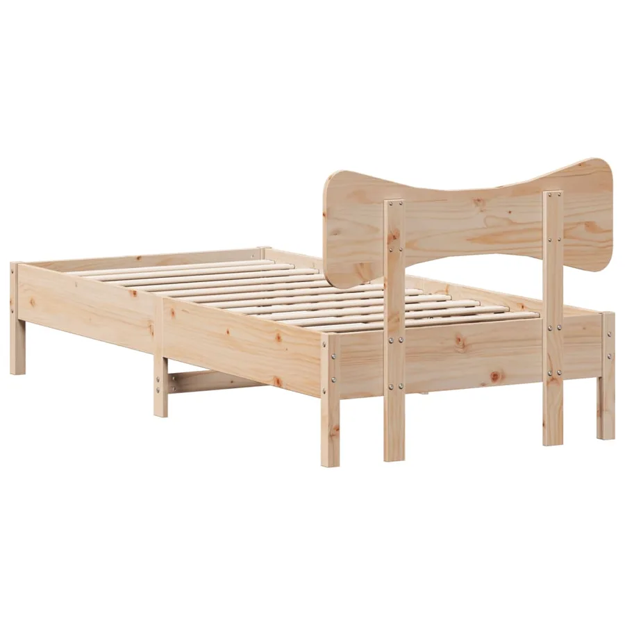 Cadre de lit sans matelas 75x190 cm bois de pin massif - 8
