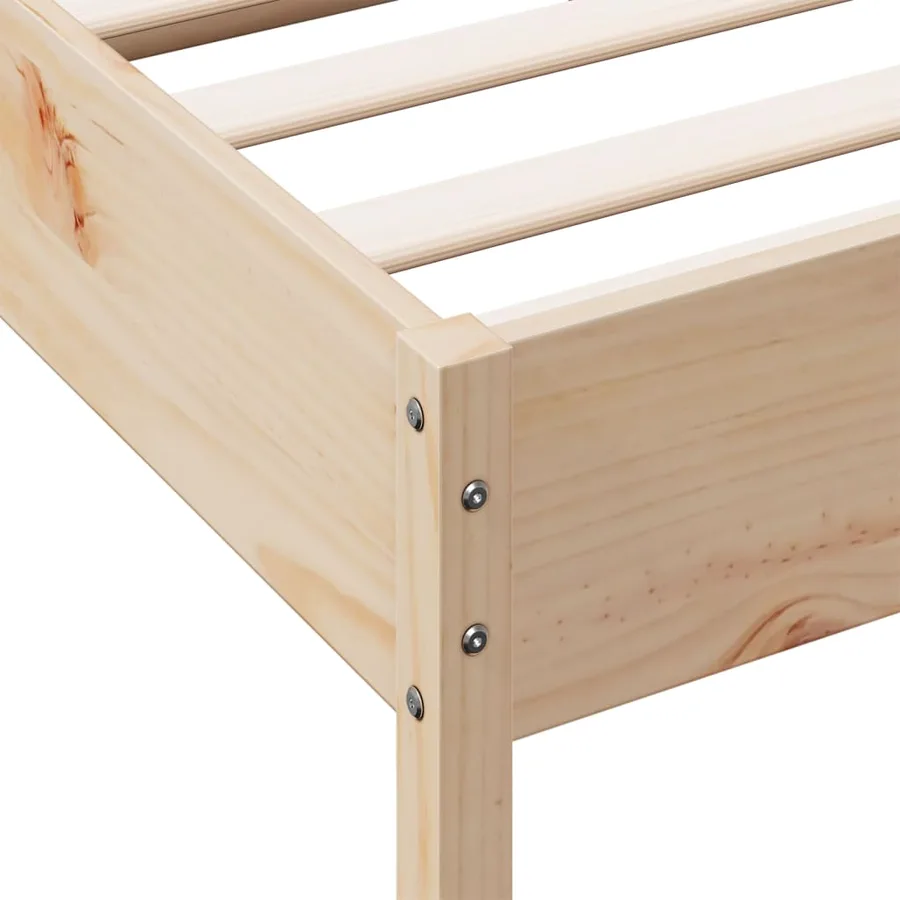 Cadre de lit sans matelas 75x190 cm bois de pin massif - 9