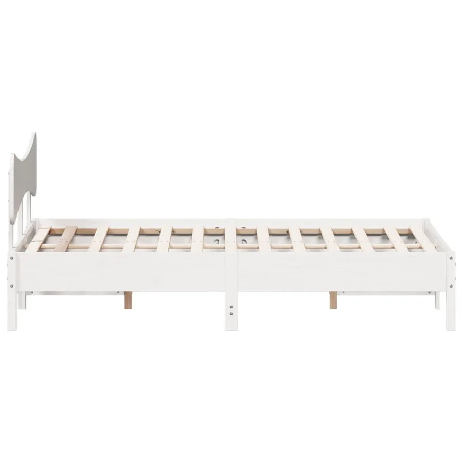 Cadre de lit sans matelas blanc 200x200 cm bois massif de pin - 7