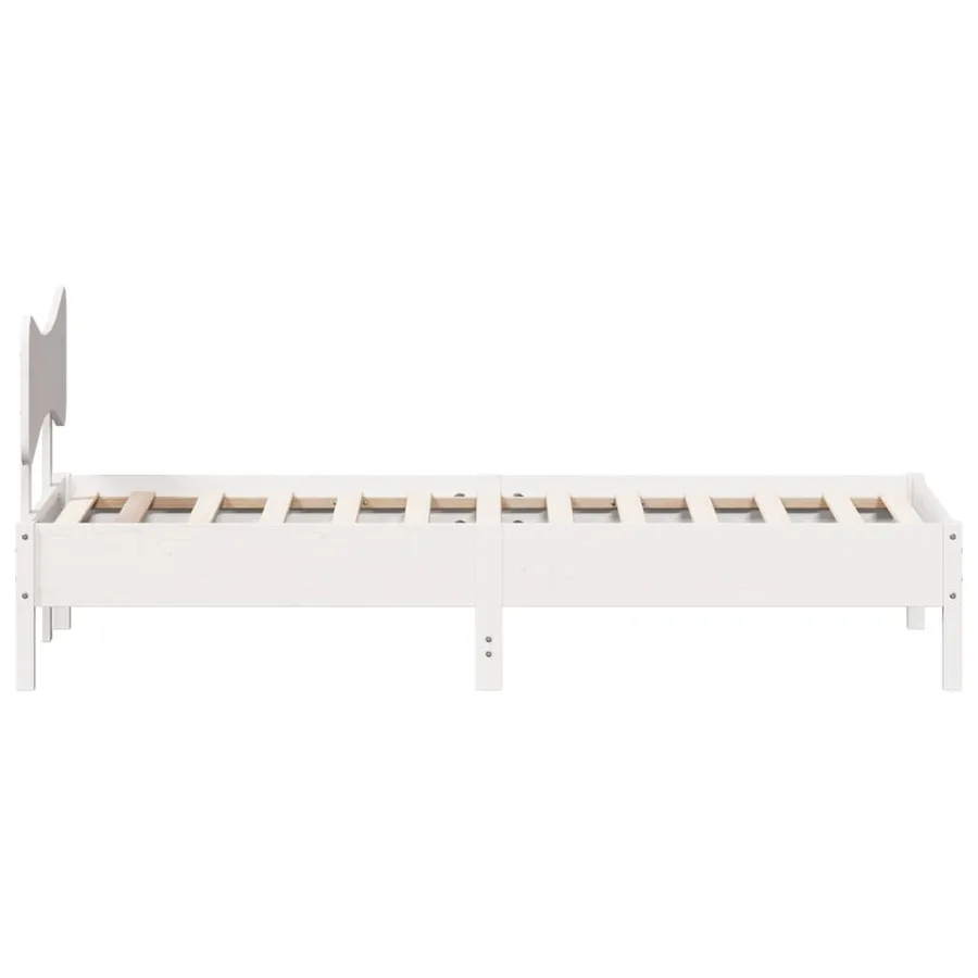Cadre de lit sans matelas blanc 90x200 cm bois de pin massif - 7