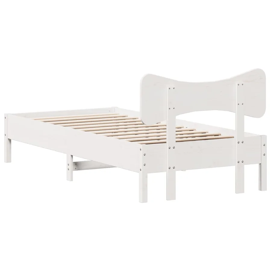 Cadre de lit sans matelas blanc 90x200 cm bois de pin massif - 8