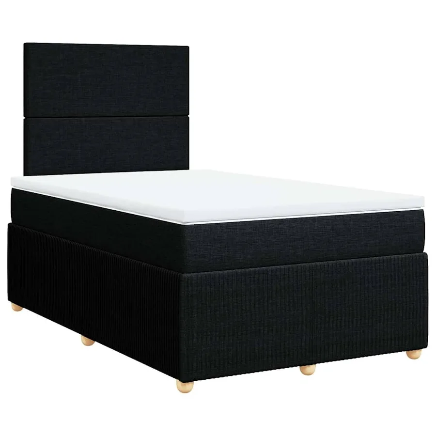 Sommier à lattes de lit avec matelas Noir 120x200 cm Tissu - 3