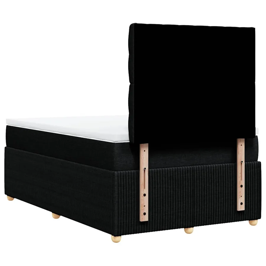 Sommier à lattes de lit avec matelas Noir 120x200 cm Tissu - 8