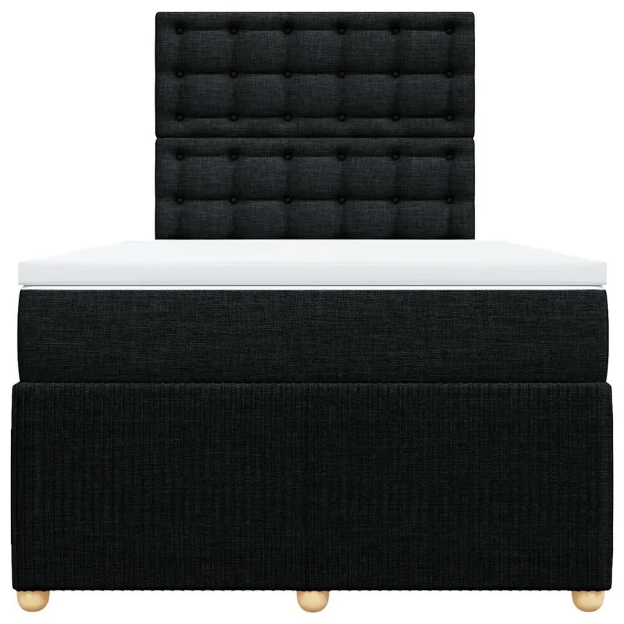Sommier à lattes de lit avec matelas Noir 120x200 cm Tissu - 6