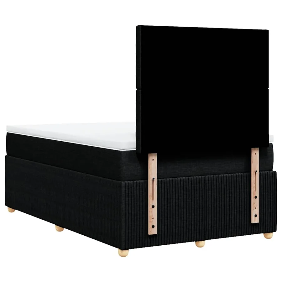 Sommier à lattes de lit avec matelas Noir 120x200 cm Tissu - 8