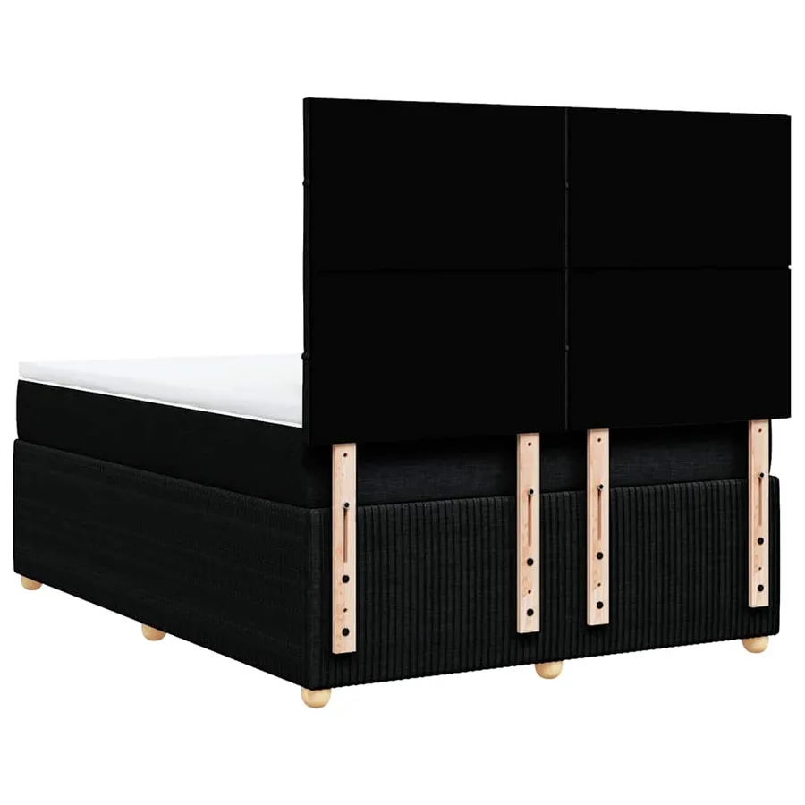 Sommier à lattes de lit avec matelas Noir 140x200 cm Tissu - 6