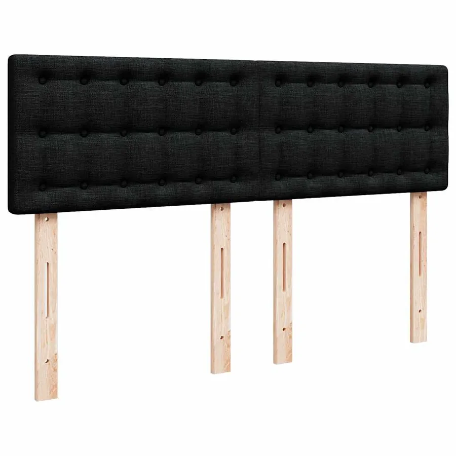 Sommier à lattes de lit avec matelas Noir 140x200 cm Tissu - 12