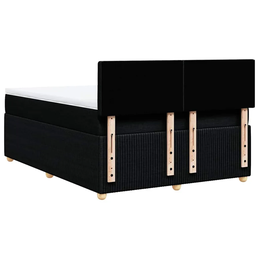 Sommier à lattes de lit avec matelas Noir 140x200 cm Tissu - 8