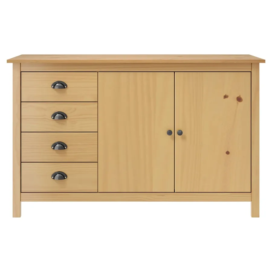 Buffet Hill Marron miel 130x40x80 cm Bois de pin solide - 2