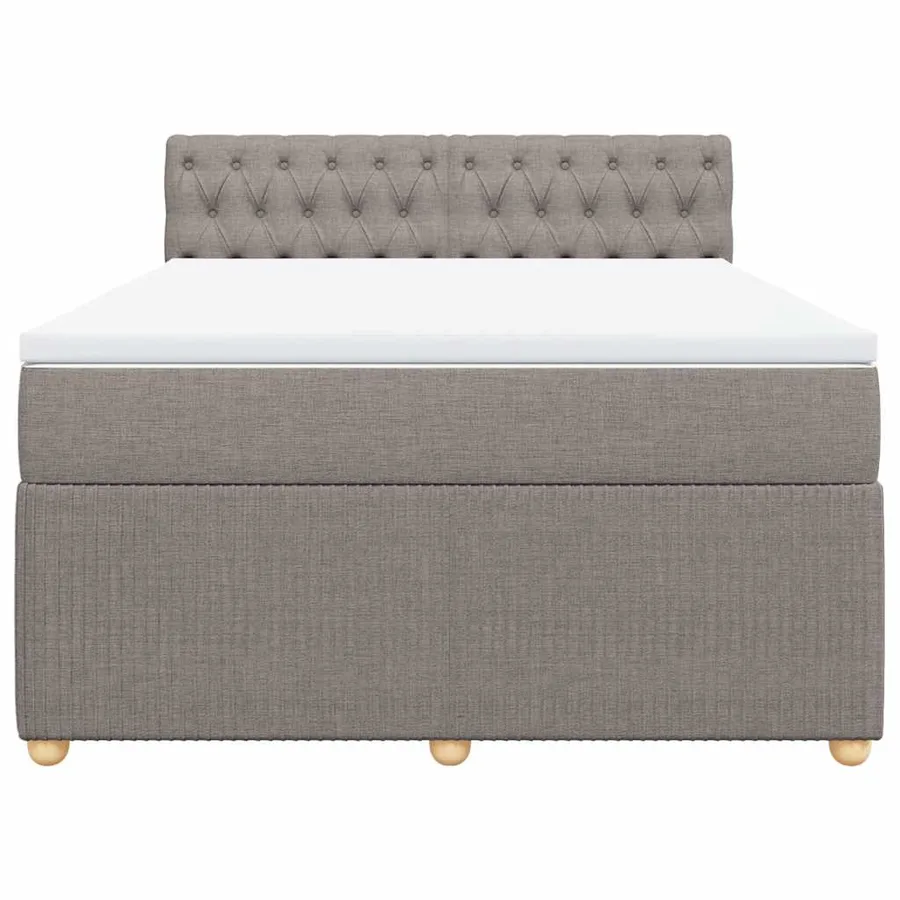 Sommier à lattes de lit avec matelas Taupe 140x190 cm Tissu - 6