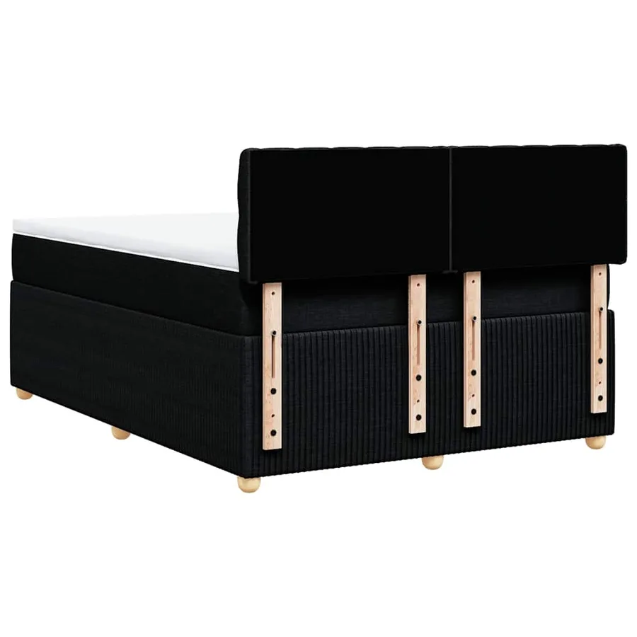 Sommier à lattes de lit avec matelas Noir 140x190 cm Tissu - 8