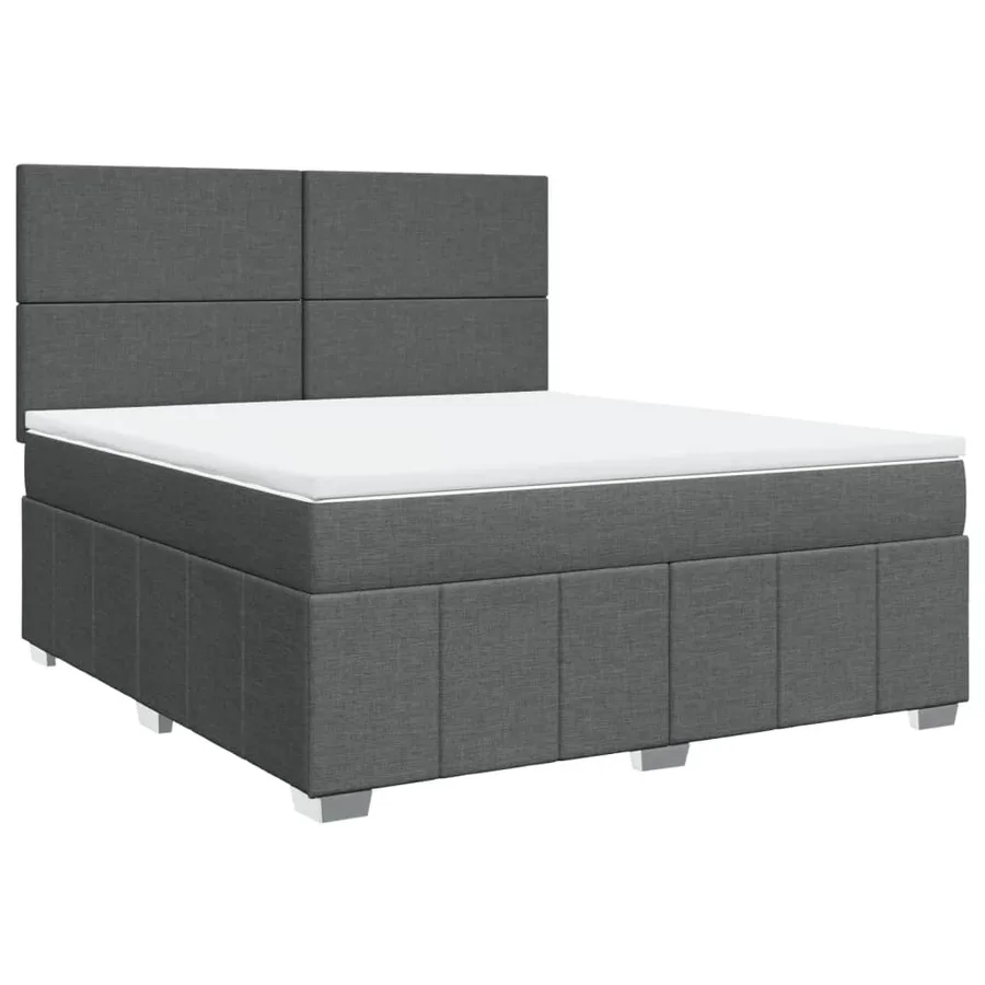 Sommier à lattes de lit avec matelas Gris foncé 180x200cm Tissu - 3