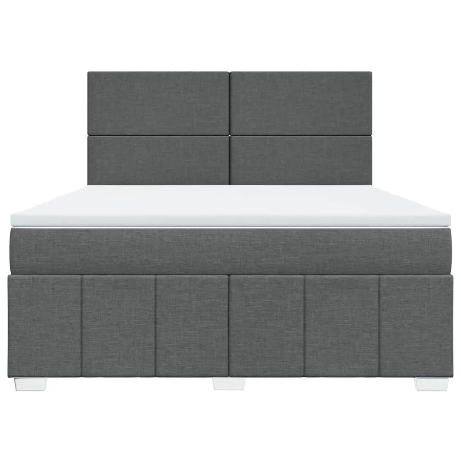 Sommier à lattes de lit avec matelas Gris foncé 180x200cm Tissu - 6