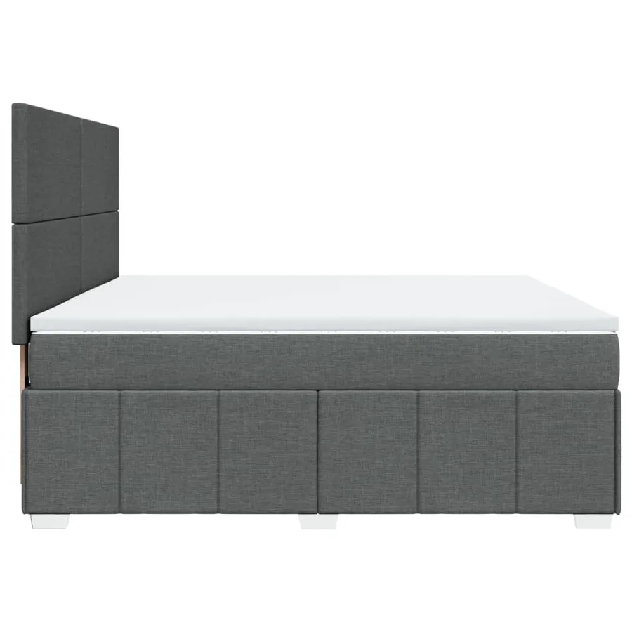 Sommier à lattes de lit avec matelas Gris foncé 180x200cm Tissu - 7