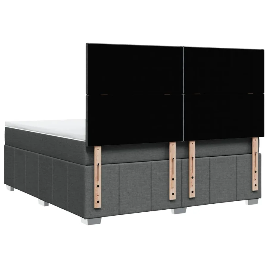 Sommier à lattes de lit avec matelas Gris foncé 180x200cm Tissu - 8