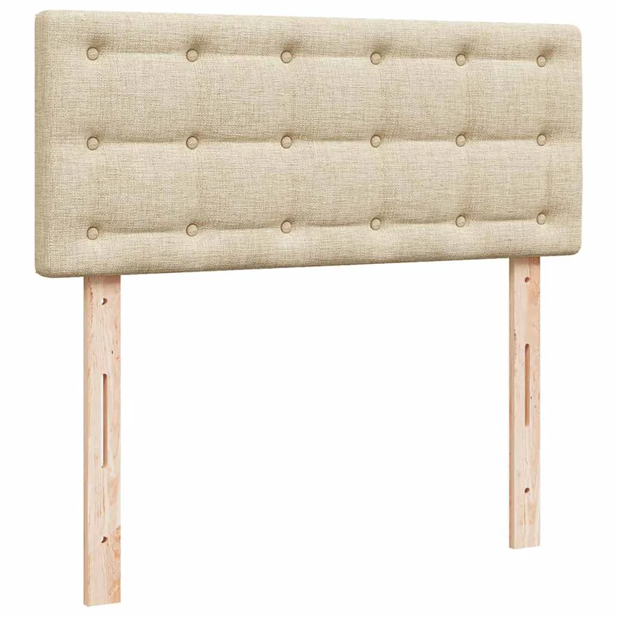 Sommier à lattes de lit avec matelas Crème 120x200 cm Tissu - 7