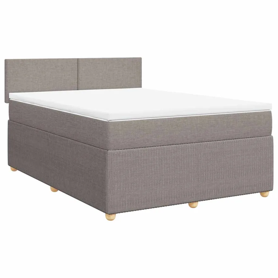 Sommier à lattes de lit avec matelas Taupe 140x190 cm Tissu - 3