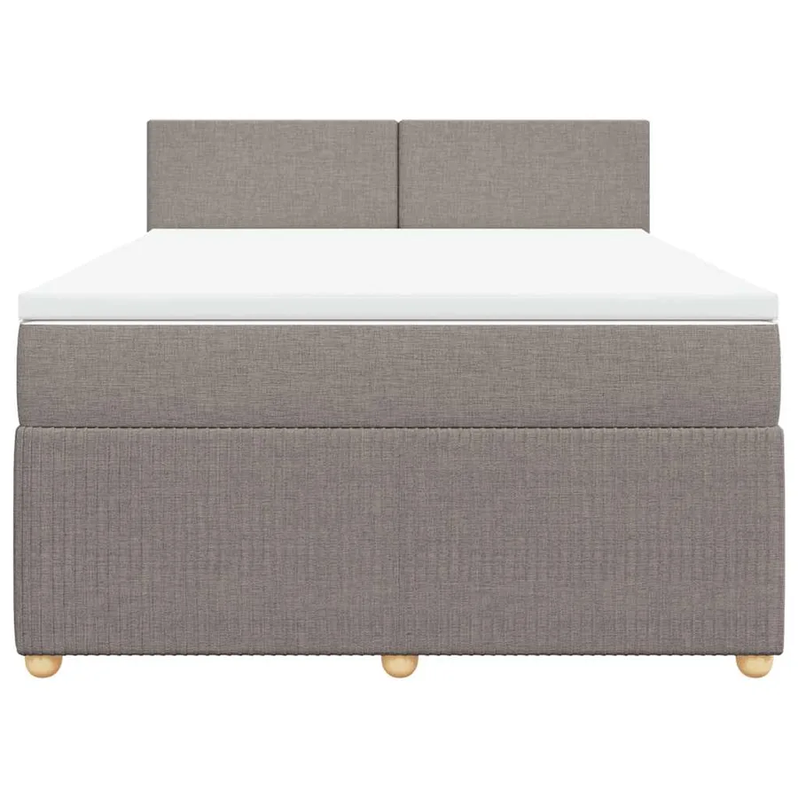 Sommier à lattes de lit avec matelas Taupe 140x190 cm Tissu - 6