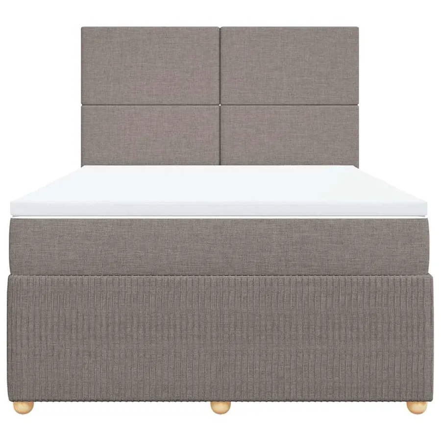 Sommier à lattes de lit avec matelas Taupe 140x190 cm Tissu - 4