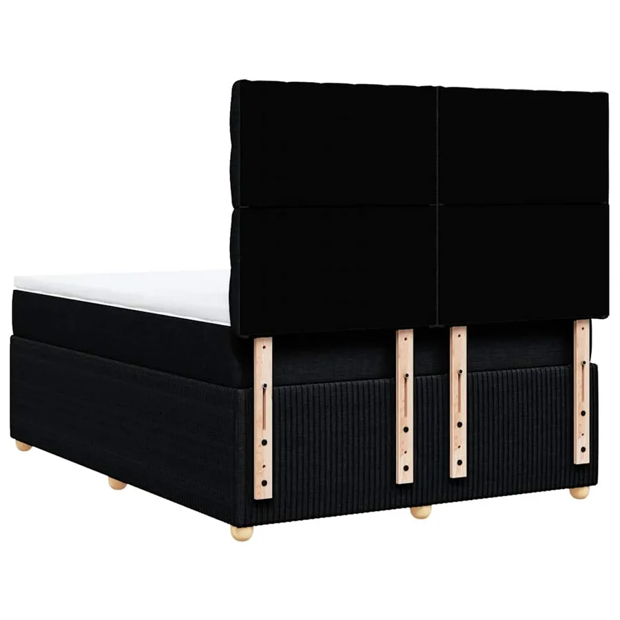 Sommier à lattes de lit avec matelas Noir 140x200 cm Tissu - 6