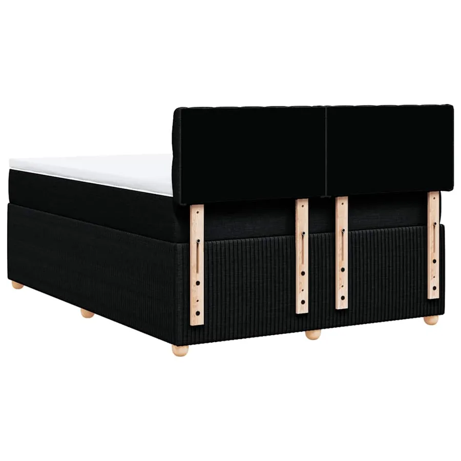 Sommier à lattes de lit avec matelas Noir 140x200 cm Tissu - 8