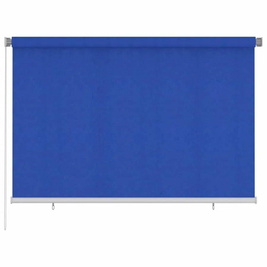 Store roulant d'extérieur 225 (l) x 140 (H) cm bleu HDPE