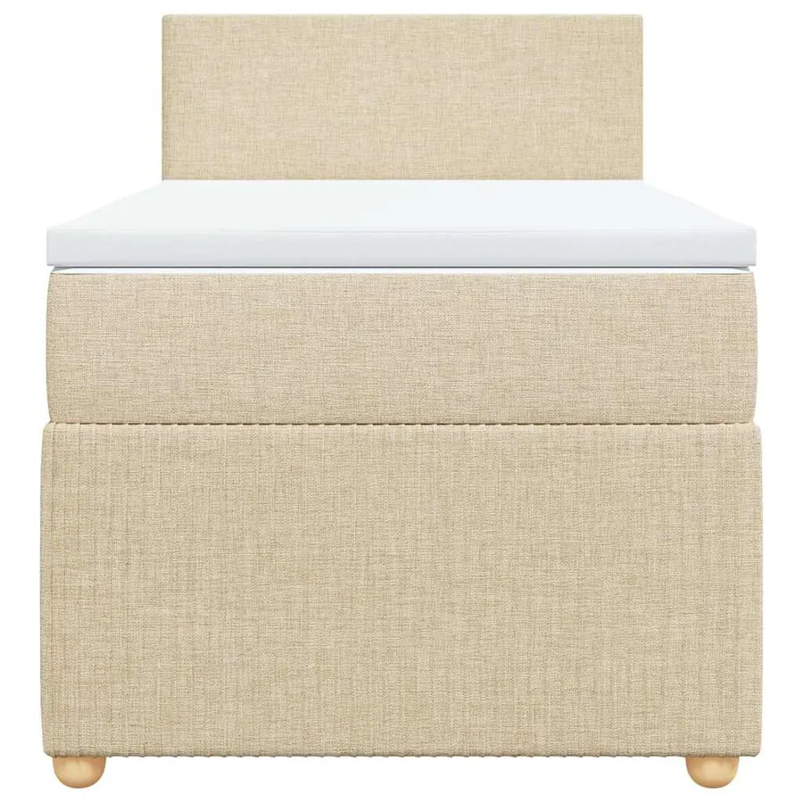 Sommier à lattes de lit avec matelas Crème 80x200 cm Tissu - 4