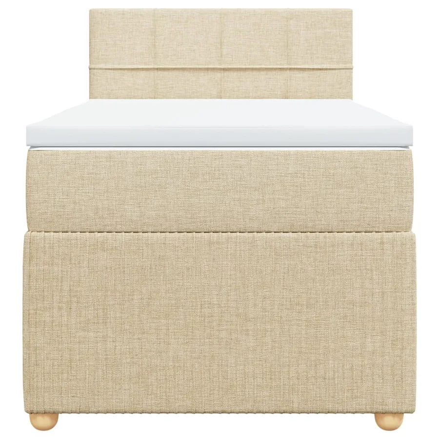 Sommier à lattes de lit avec matelas Crème 80x200 cm Tissu - 4