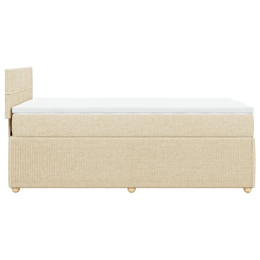 Sommier à lattes de lit avec matelas Crème 80x200 cm Tissu - 5