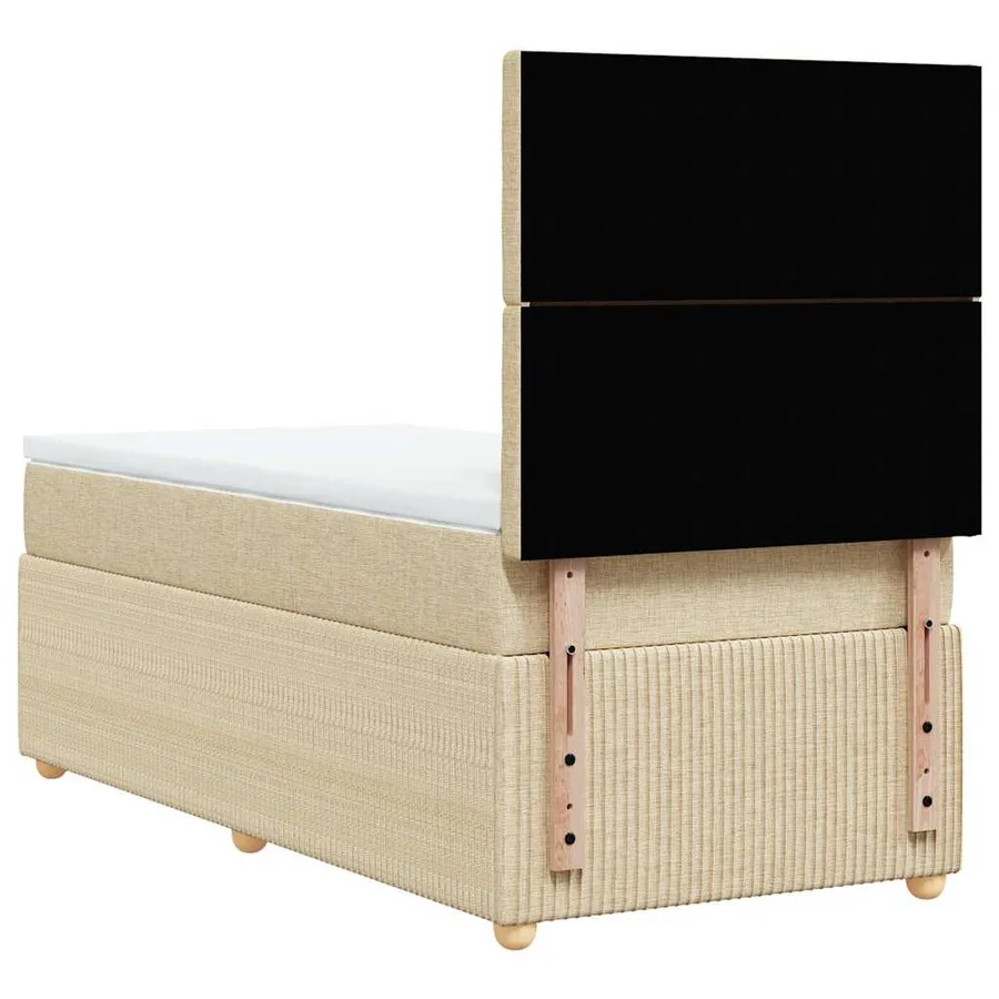 Sommier à lattes de lit avec matelas Crème 80x200 cm Tissu - 8