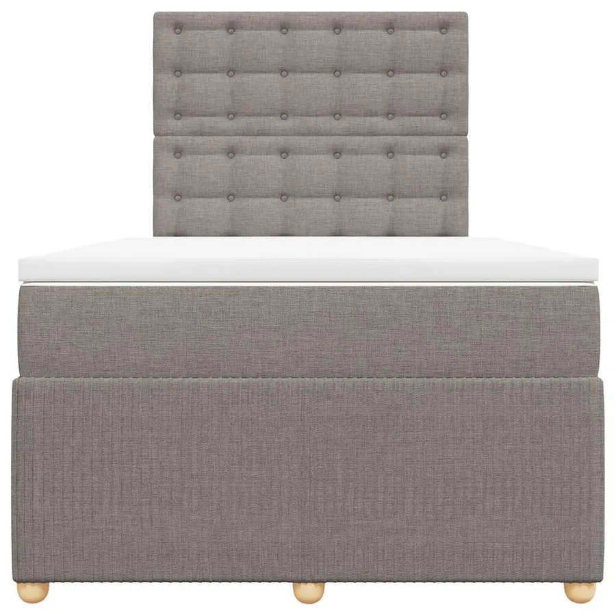 Sommier à lattes de lit avec matelas Taupe 120x200 cm Tissu - 4