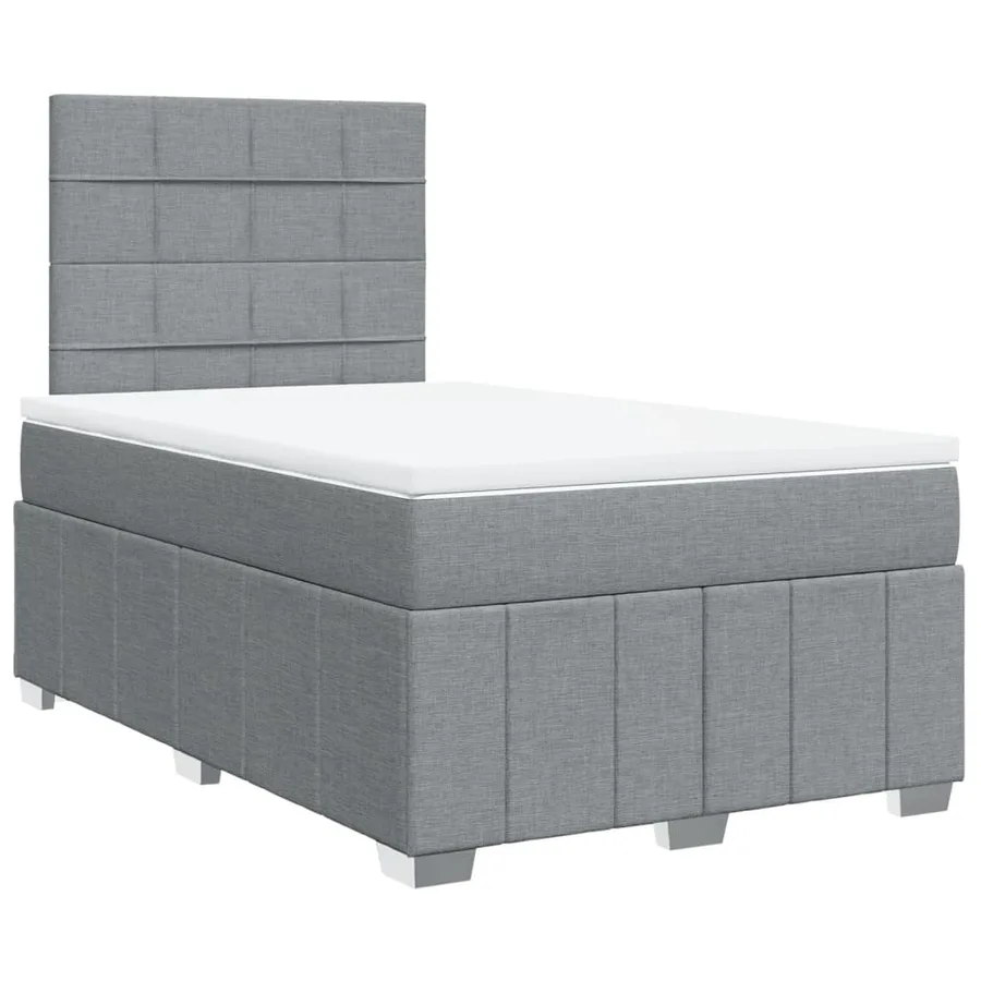 Sommier à lattes de lit avec matelas Gris clair 120x200cm Tissu - 3