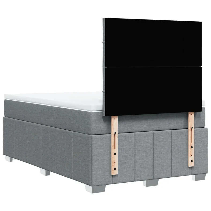 Sommier à lattes de lit avec matelas Gris clair 120x200cm Tissu - 8