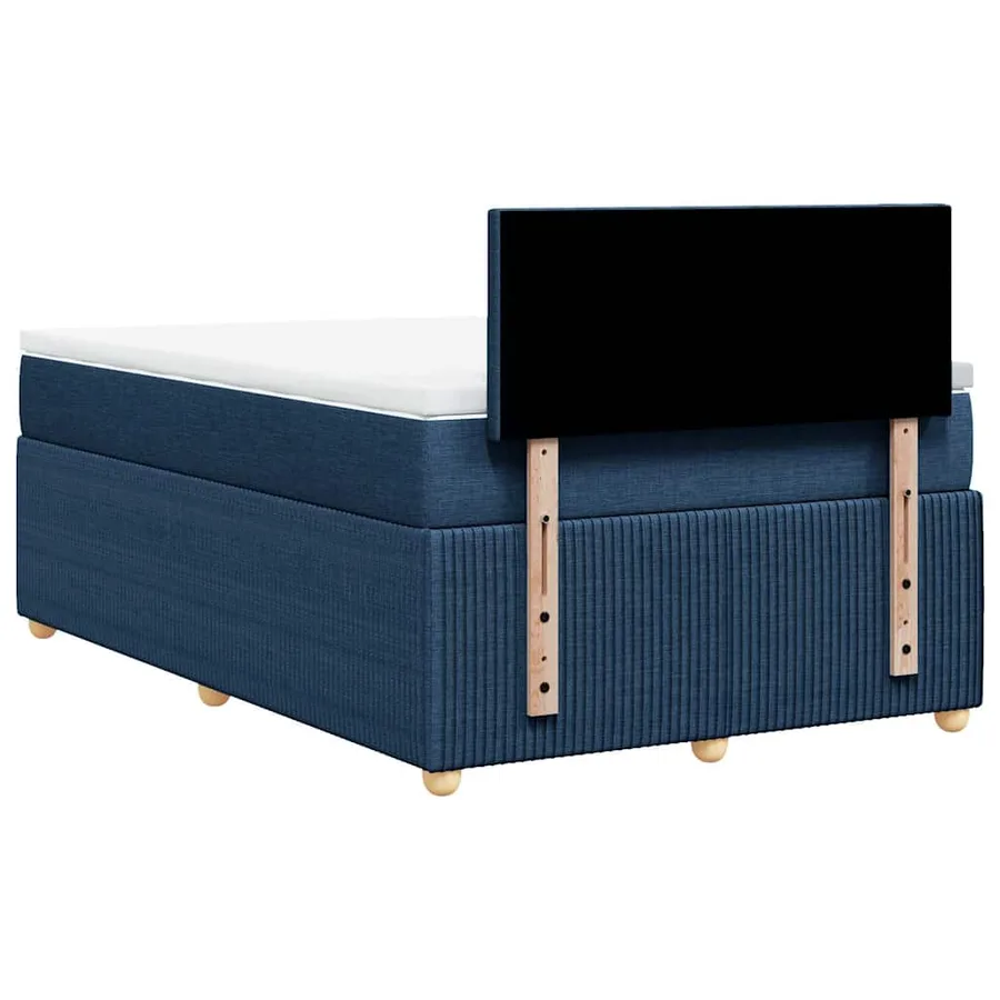 Sommier à lattes de lit avec matelas Bleu 120x200 cm Tissu - 8