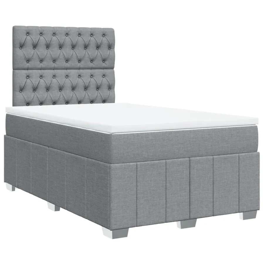 Sommier à lattes de lit avec matelas Gris clair 120x200cm Tissu - 3