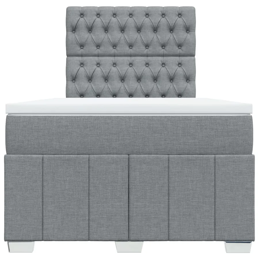 Sommier à lattes de lit avec matelas Gris clair 120x200cm Tissu - 6
