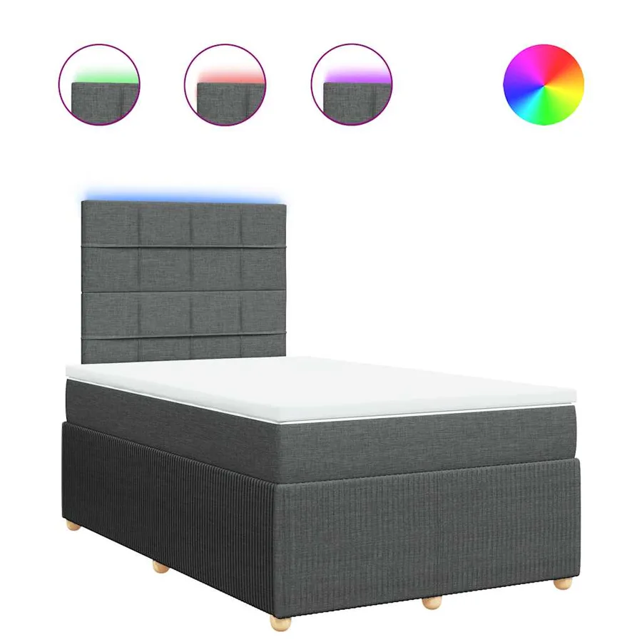 Sommier à lattes de lit avec matelas Gris foncé 120x200cm Tissu - 2