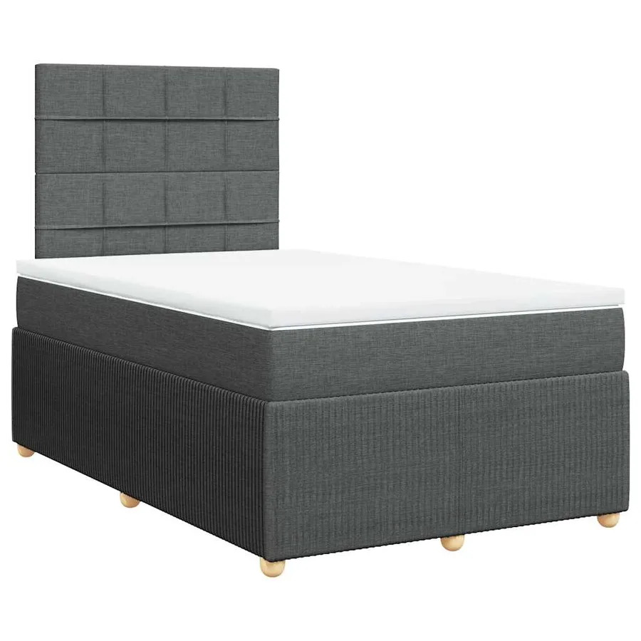Sommier à lattes de lit avec matelas Gris foncé 120x200cm Tissu - 3