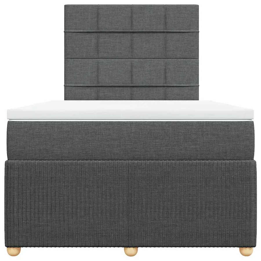 Sommier à lattes de lit avec matelas Gris foncé 120x200cm Tissu - 6