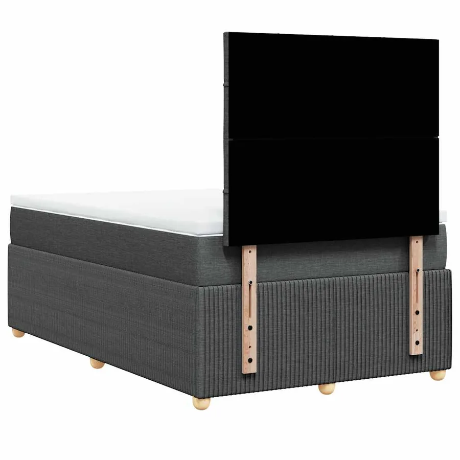 Sommier à lattes de lit avec matelas Gris foncé 120x200cm Tissu - 8