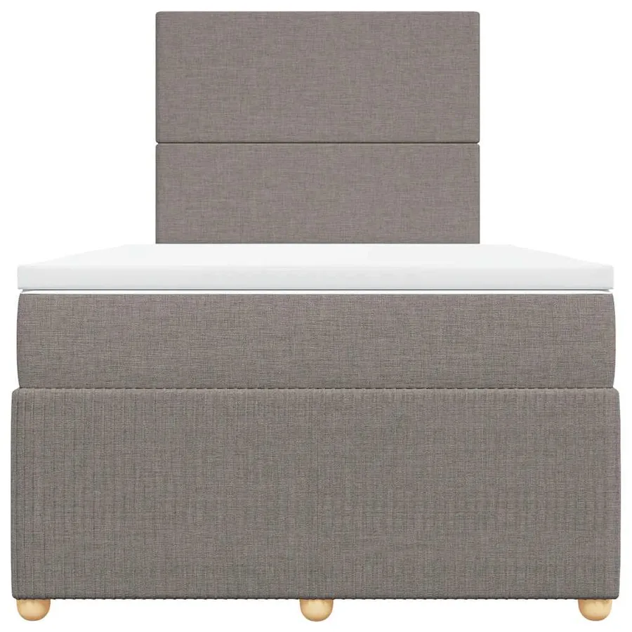 Sommier à lattes de lit avec matelas Taupe 120x200 cm Tissu - 4