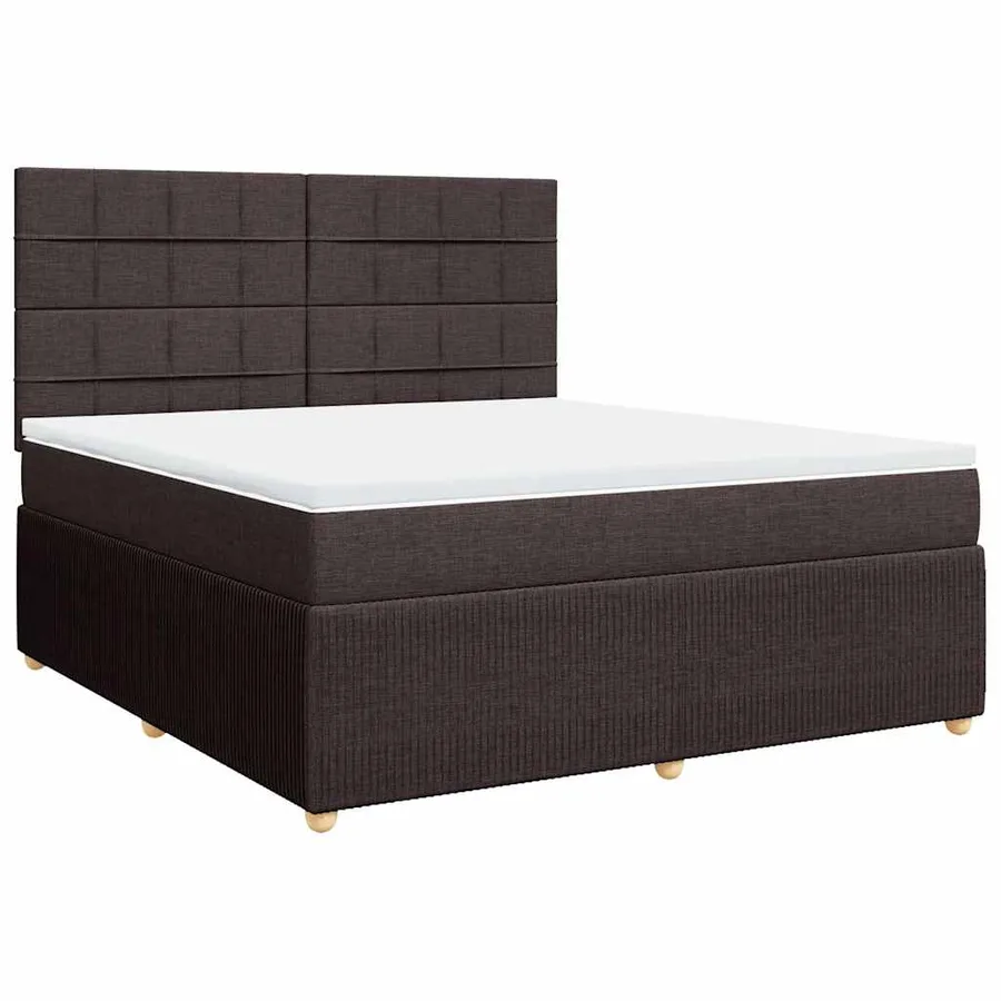 Sommier à lattes de lit avec matelas Marron foncé 180x200 cm - 2