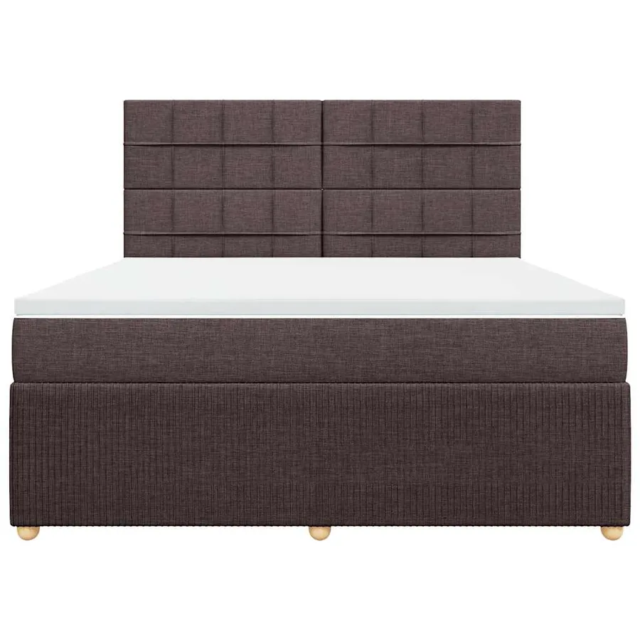 Sommier à lattes de lit avec matelas Marron foncé 180x200 cm - 4